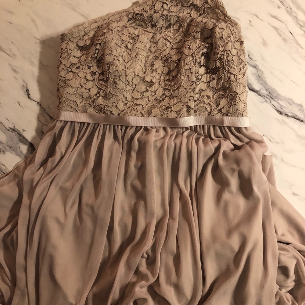 David’s Bridal One Shoulder Lace Bridesmaid Dress